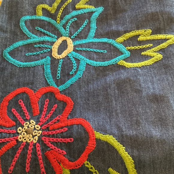 Boden women’s denim heavy appliqué SKIRT 14 16L worn once - Picture 4 of 8